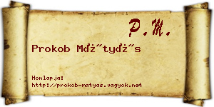 Prokob Mátyás névjegykártya