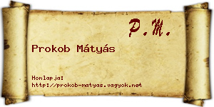 Prokob Mátyás névjegykártya
