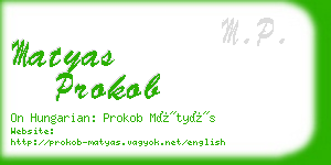 matyas prokob business card